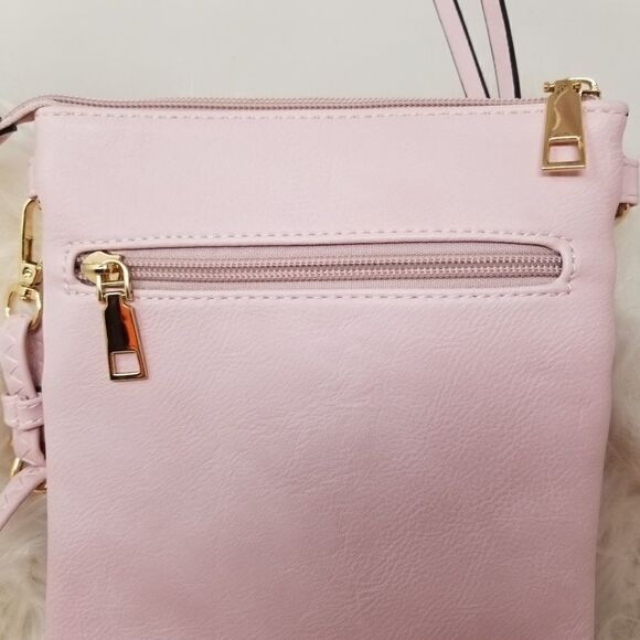 Light pink leather look crossbody bag - Picture 4 of 12